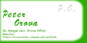 peter orova business card